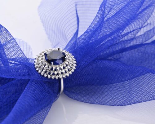 Multi Stone Round Silver Ring