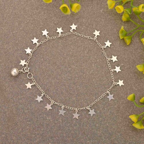 Stars Silver Anklet