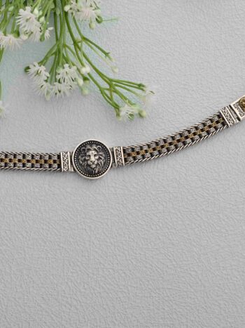 Lion Face Silver Bracelet