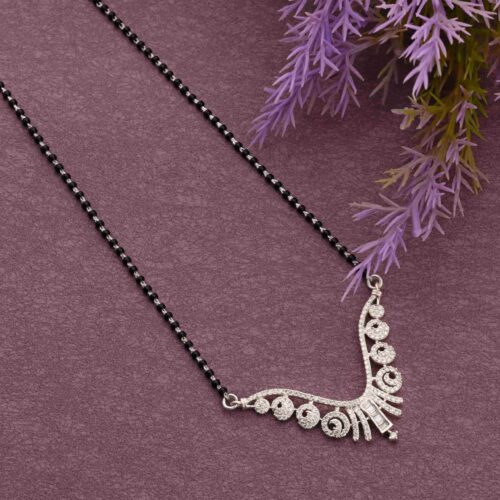Designer AD Stone Silver Mangalsutra