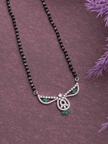 AD Stone Silver Mangalsutra