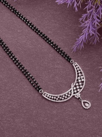 Function Wear AD Stone Silver Mangalsutra