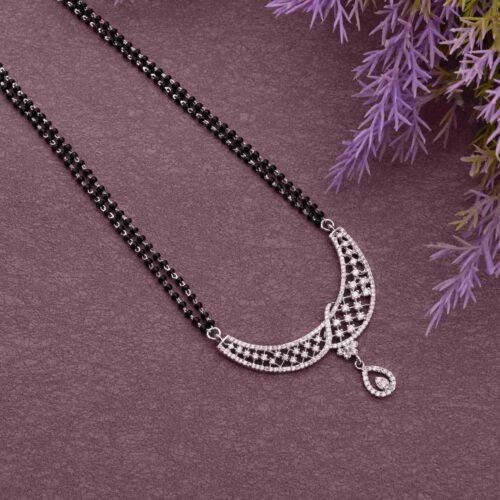 Function Wear AD Stone Silver Mangalsutra
