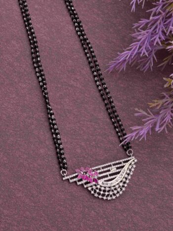 Function Wear AD Stone Silver Mangalsutra