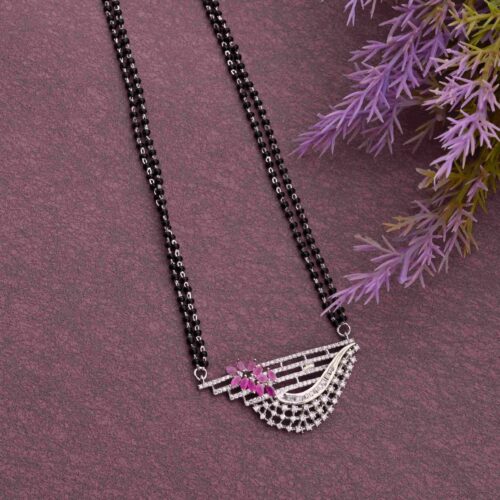 Function Wear AD Stone Silver Mangalsutra