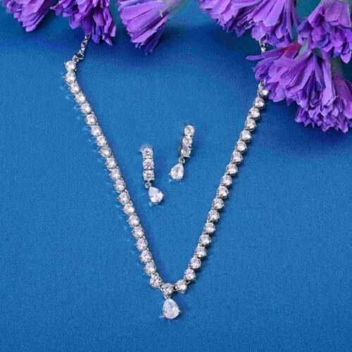 Party Wear Silver Necklace