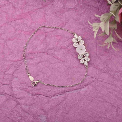 AD Stone Silver Bracelet