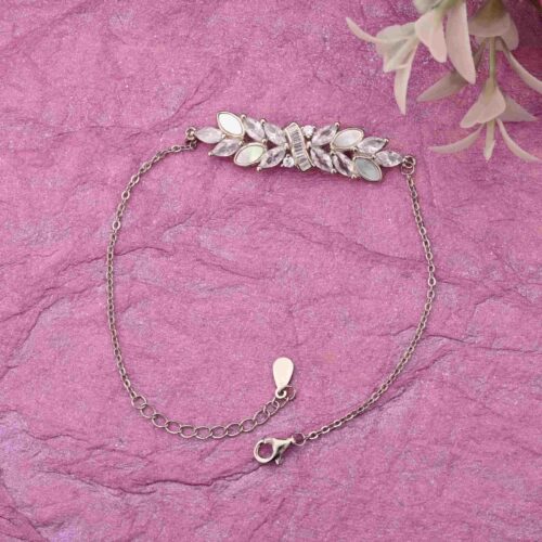 Stylish AD Stone Silver Bracelet