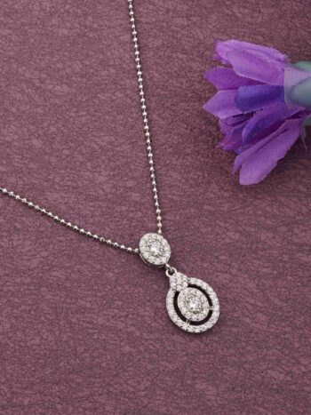 Designer AD Stone Silver Pendant