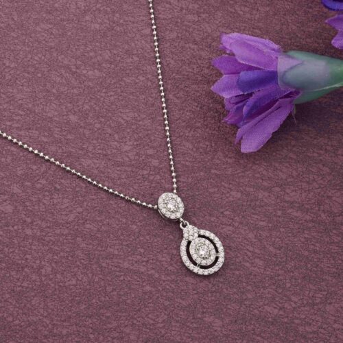 Designer AD Stone Silver Pendant