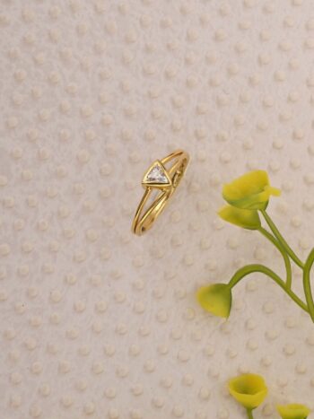 Elegant AD Stone Gold Ring