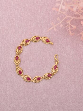 Pink AD Stone Gold Bracelet