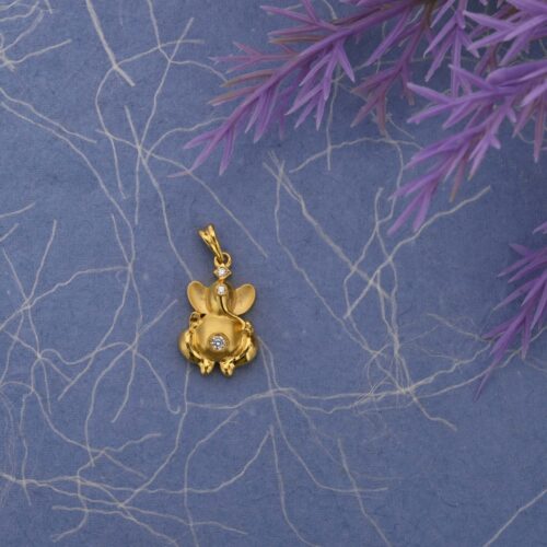 Ganpati Ad Stone Gold Pendant