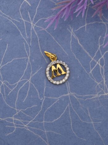 M Letter Gold Chain Pendant