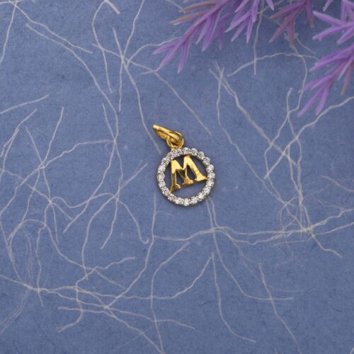 M Letter Gold Chain Pendant