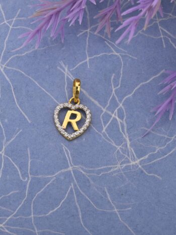 R Letter Gold Chain Pendant