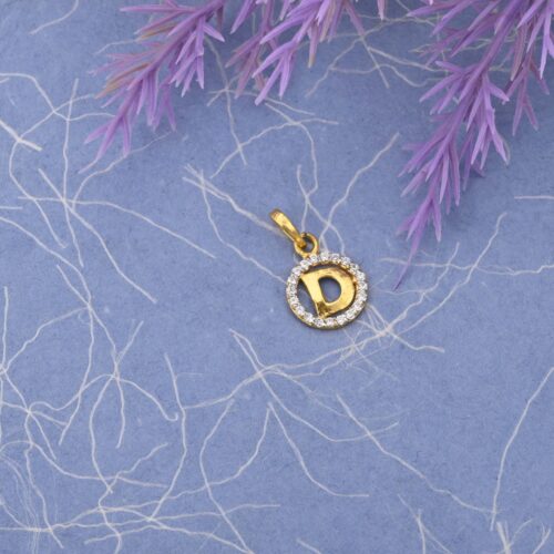 D Letter Gold Chain Pendant
