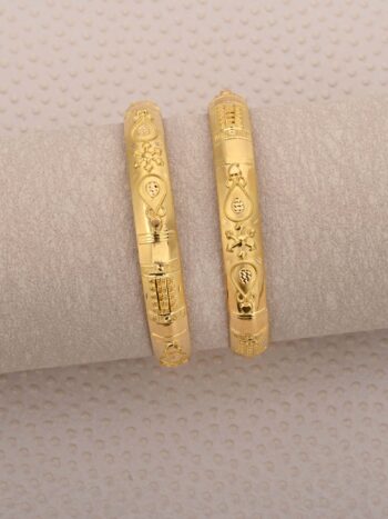 Embossed Gold Bangles
