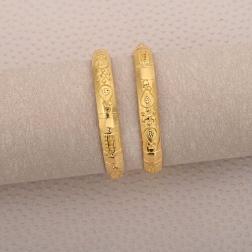 Embossed Gold Bangles