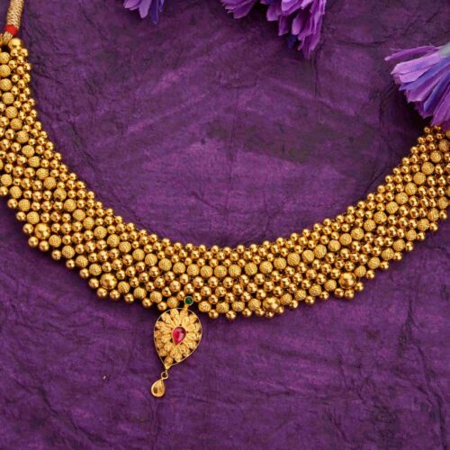 Heavy Lakhi Thushi Gold Necklace