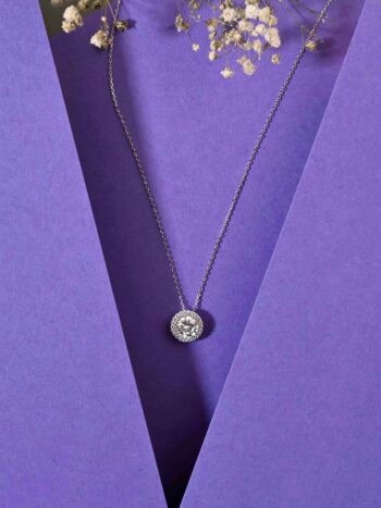 Elegant Stone Silver Pendant
