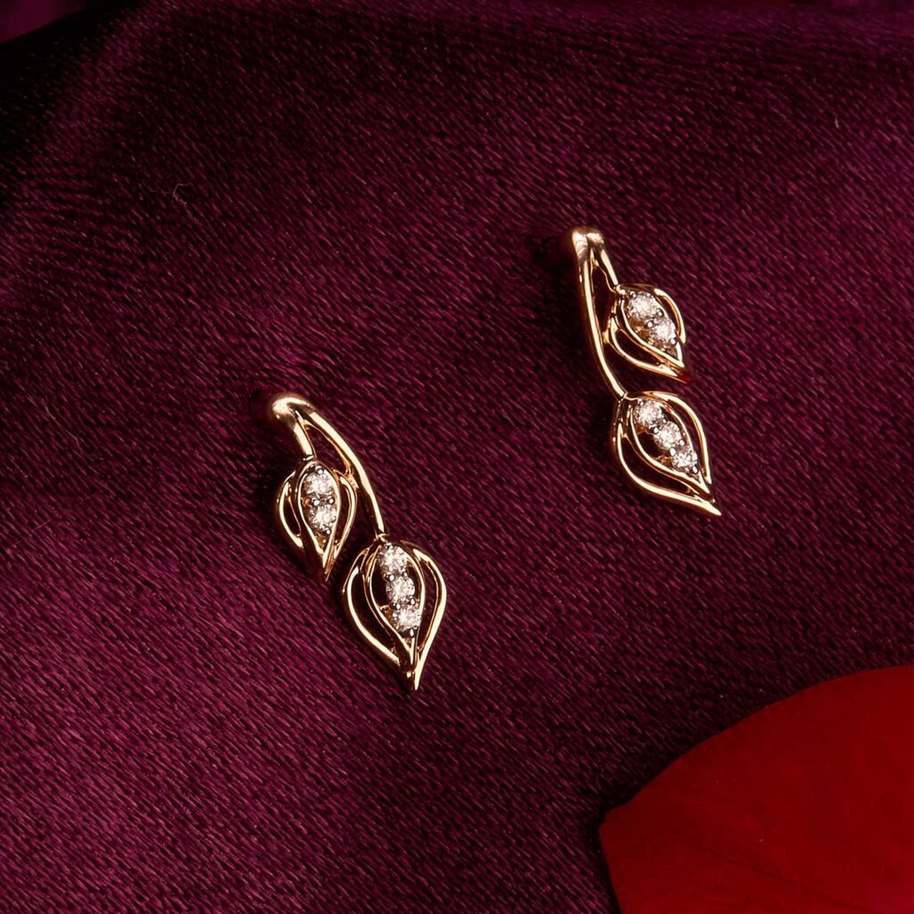 Cute Buds Shape Diamond Earrings