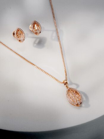 18K Diamond Pendant Set