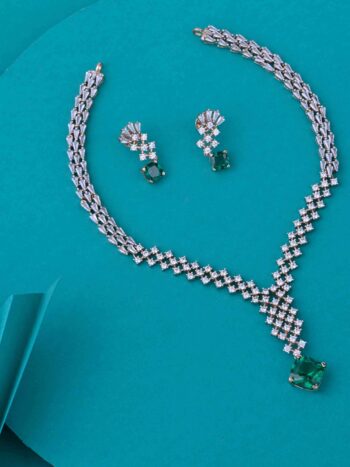 Royal AD Stone Gold Necklace Set