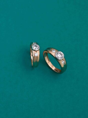 Couple Engagement Gold Ring