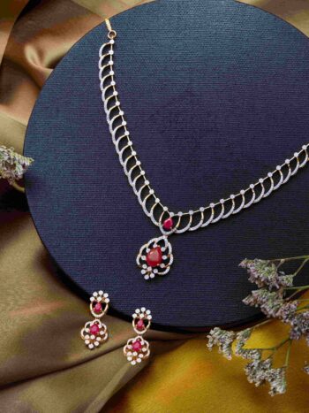 Ruby Diamond Necklace Set