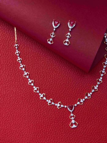 Ruby Diamond Necklace Set