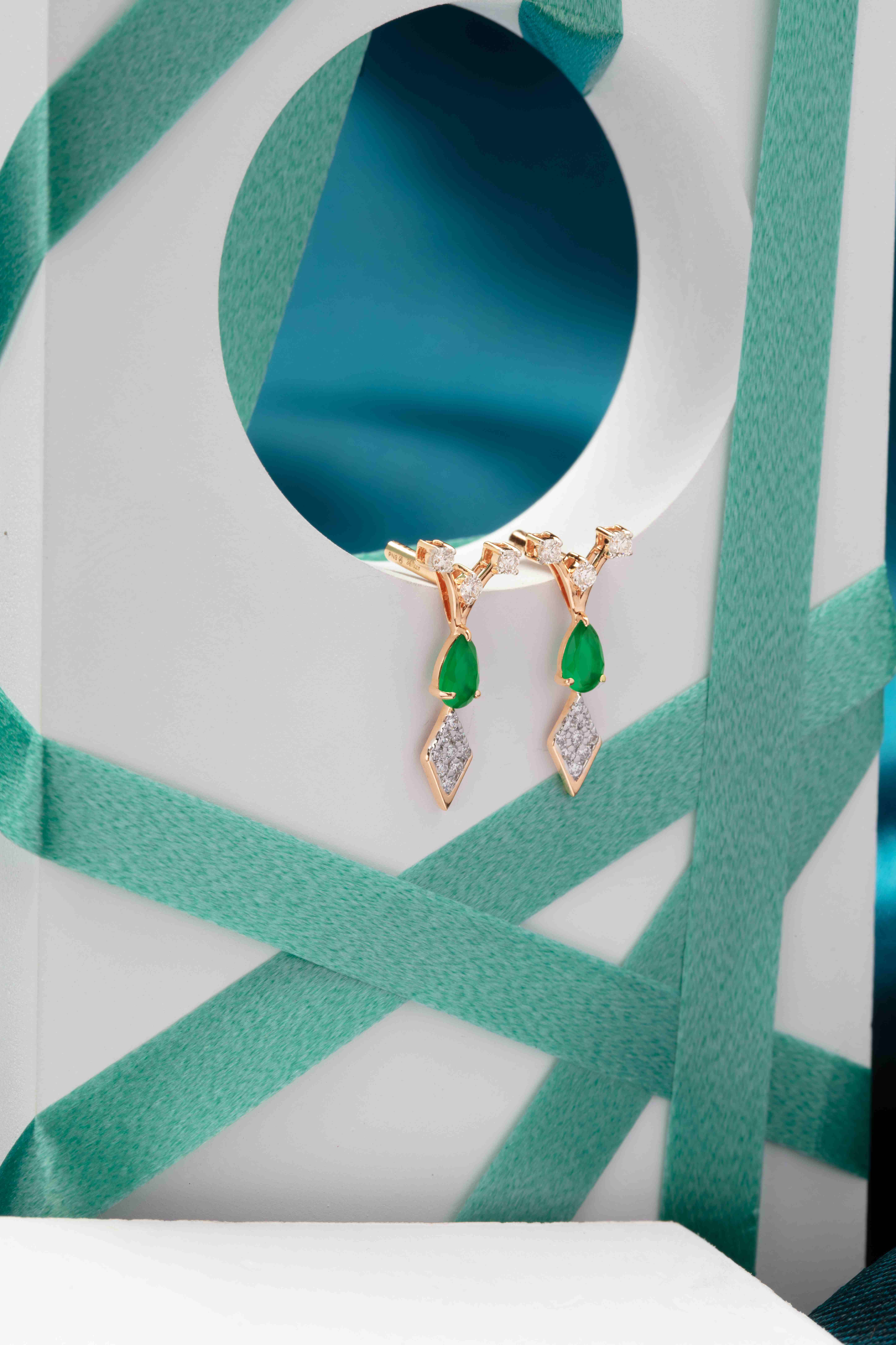 Emerald Diamond Earrings